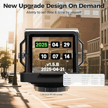 Vintage Mini Digital Camera with Date & Time Setting - Portable Retro TLR Style 1080P FHD Video 12MP Photos Autofocus Compact CHUZHAO Camera with 16GB Card for Beginners Teens Adults, Black