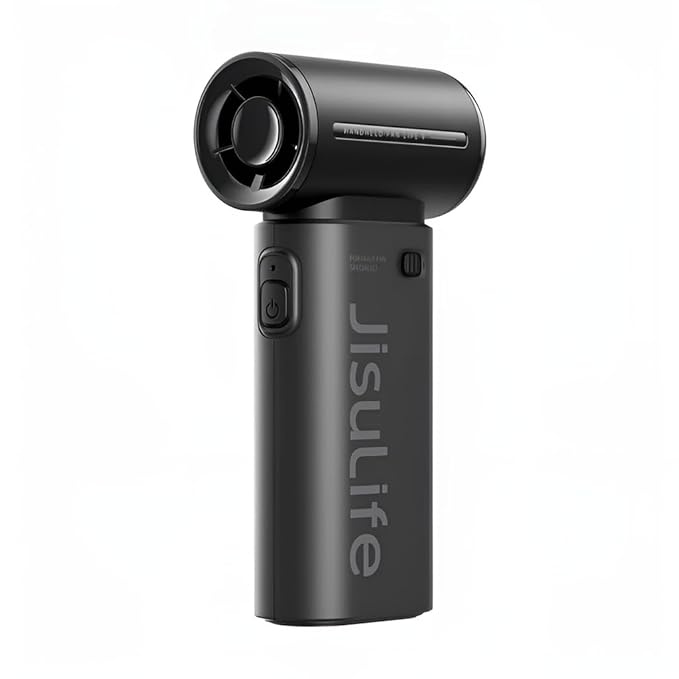 ISULIFE Handheld Fan Life9, 3600mAh Mini USB Rechargeable Personal Makeup/Lash Fan, 5 Speeds for Women Men Travel Camping - Black