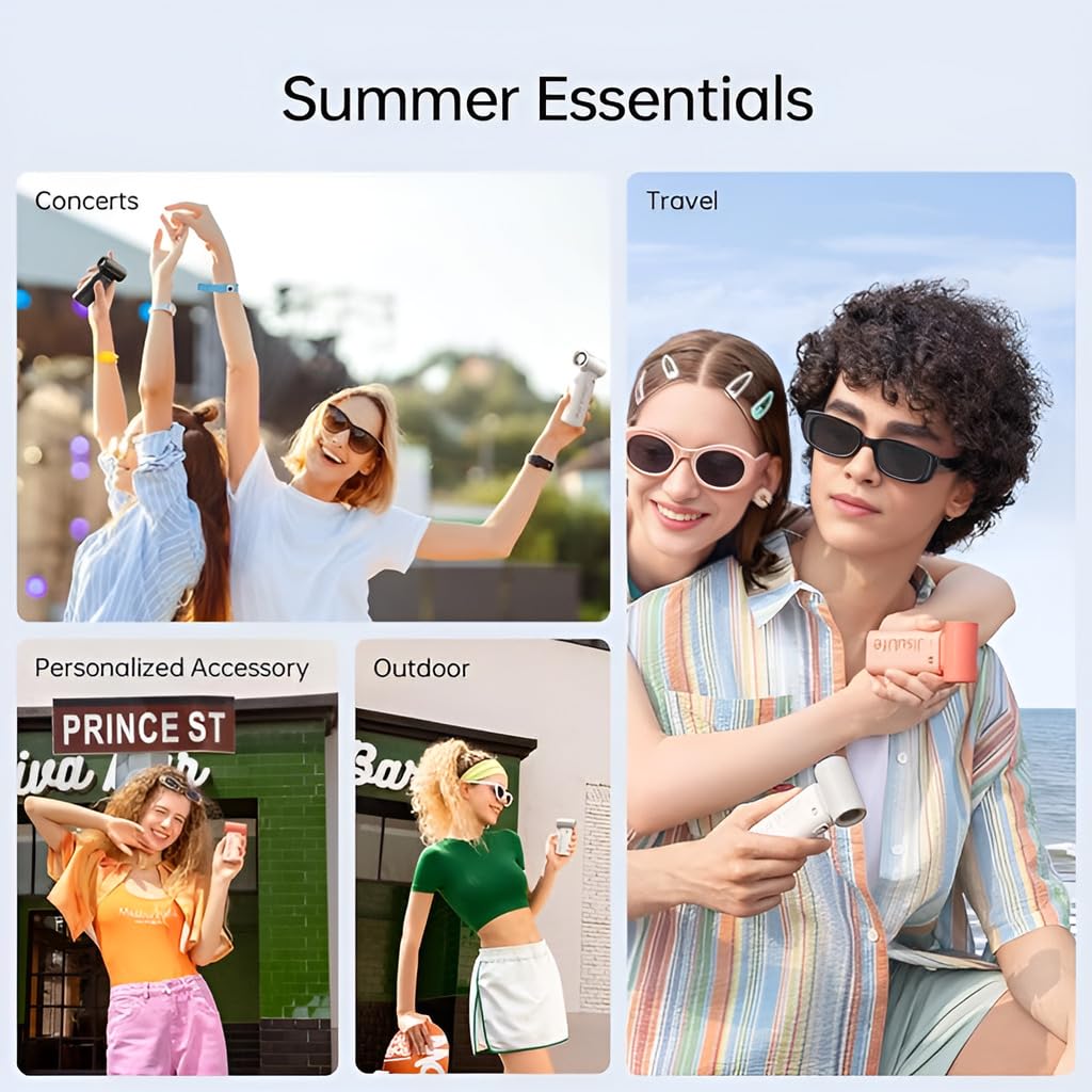 ISULIFE Handheld Fan Life9, 3600mAh Mini USB Rechargeable Personal Makeup/Lash Fan, 5 Speeds for Women Men Travel Camping - Black