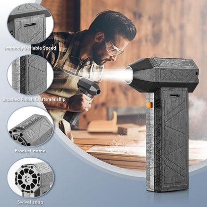 Jet Dry Blower, 130000RPM Cordless Handheld Powerful Brushless Motor with High Speed Turbofan, 3 Speed Adjustments, Portable Air Duster for PC Car Outdoor