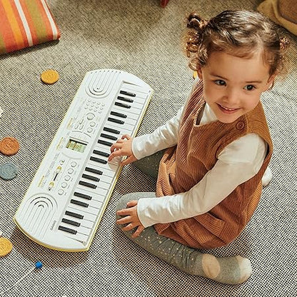 Casiotone Mini Keyboard SA-80 with Piano tones, White (44 Keys)