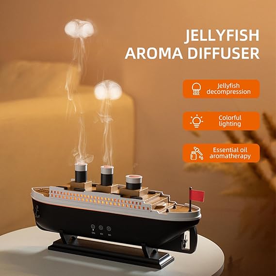 ILSMYSUTRA Ship Shape Humidifier EU Plug Aroma Diffuser for Bathroom Bedroom Ideal Gift|Home & Garden | Heating, Cooling & Air