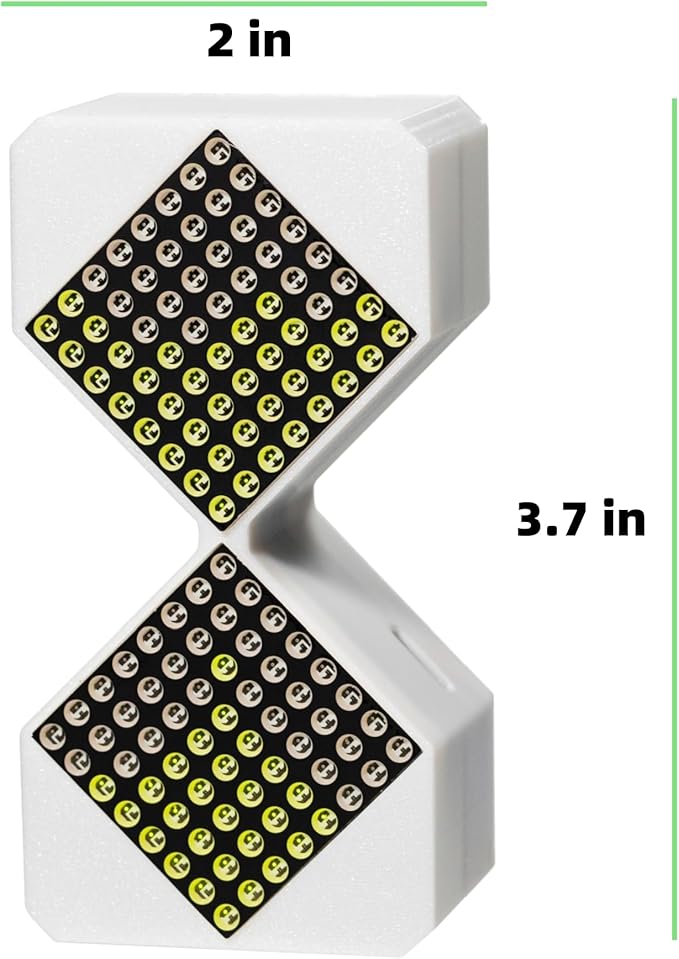 Locerodi Electronic Hourglass - an Electronic Hourglass with Gravity Sensing Composed of 128 LED Lights, A Unique Sensory Toy for Relaxation, Built-in Rechargeable Battery (Green, Unable to time)