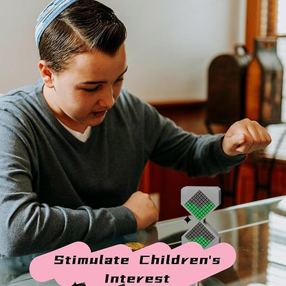 Locerodi Electronic Hourglass - an Electronic Hourglass with Gravity Sensing Composed of 128 LED Lights, A Unique Sensory Toy for Relaxation, Built-in Rechargeable Battery (Green, Unable to time)