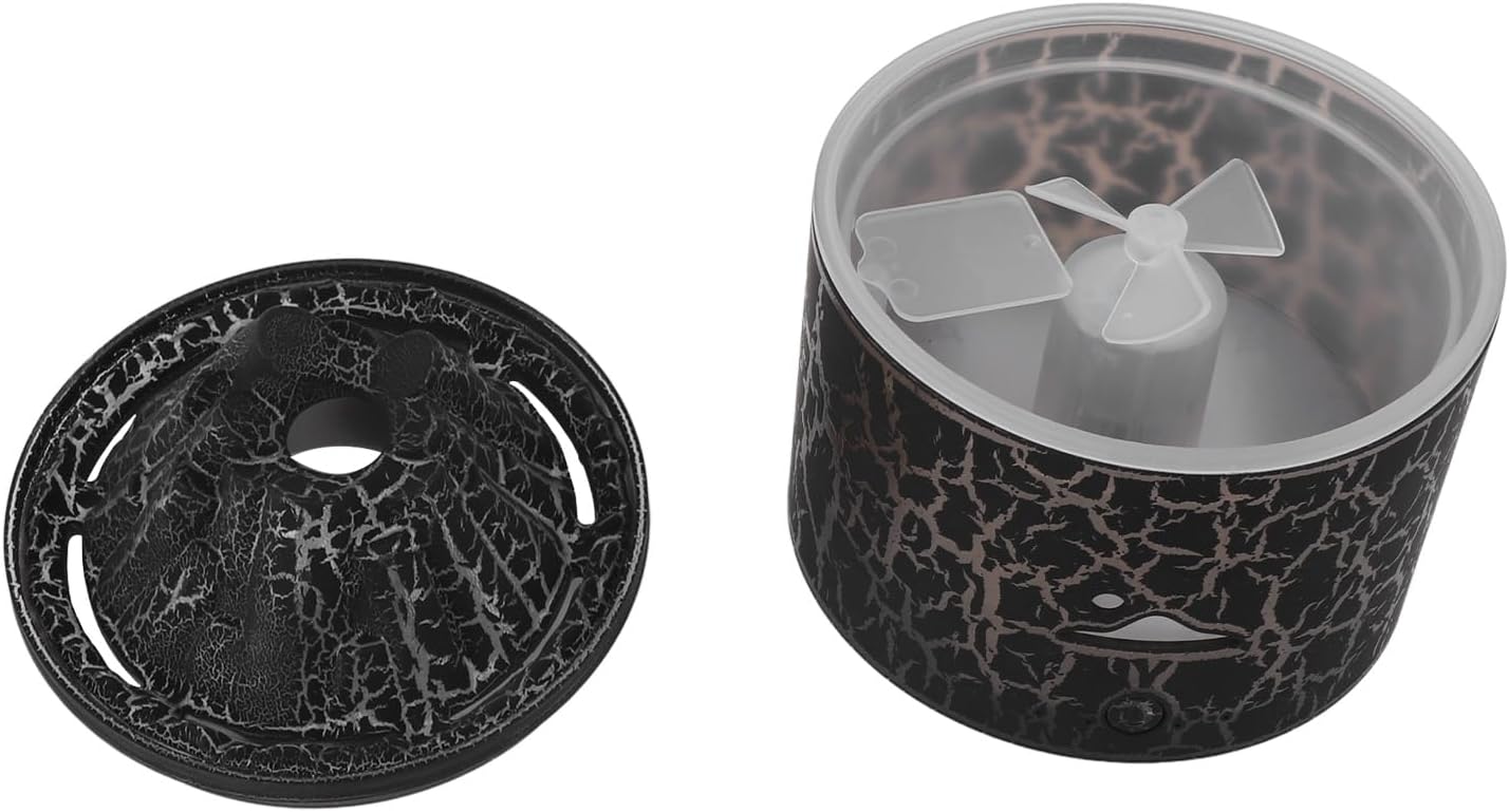 Flame Humidifier, Quiet Night Light 180ml, Relaxing Aromatherapy Diffuser for Bedroom and Office (Black)