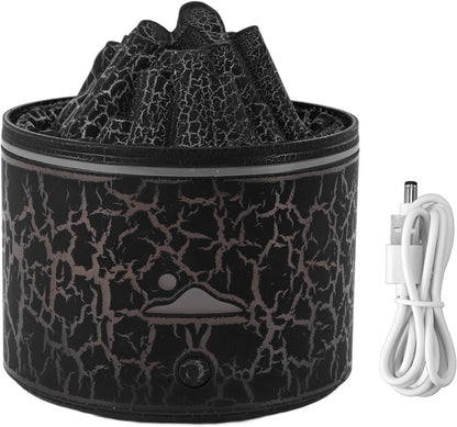 Flame Humidifier, Quiet Night Light 180ml, Relaxing Aromatherapy Diffuser for Bedroom and Office (Black)